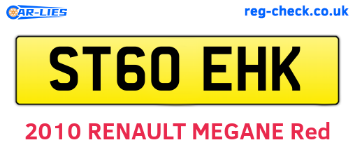 ST60EHK are the vehicle registration plates.