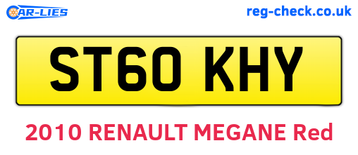 ST60KHY are the vehicle registration plates.