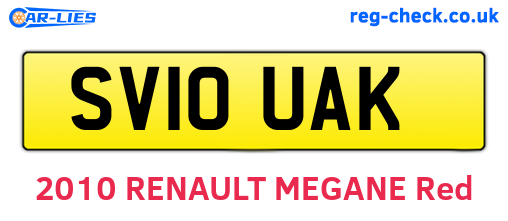 SV10UAK are the vehicle registration plates.