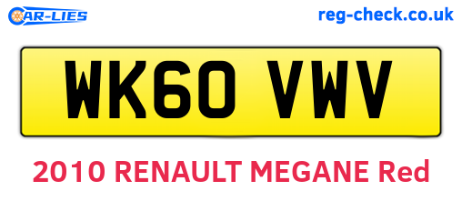 WK60VWV are the vehicle registration plates.