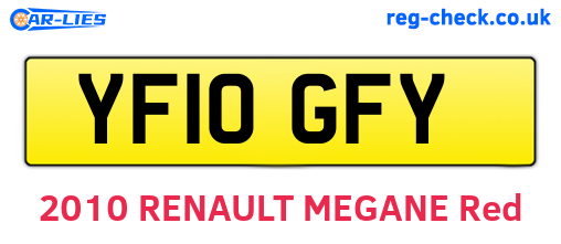 YF10GFY are the vehicle registration plates.