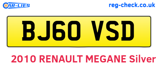 BJ60VSD are the vehicle registration plates.
