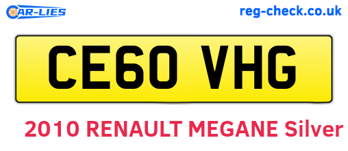 CE60VHG are the vehicle registration plates.