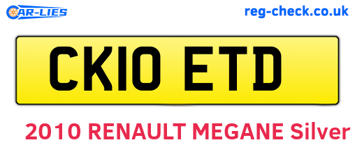 CK10ETD are the vehicle registration plates.