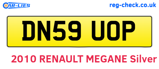 DN59UOP are the vehicle registration plates.