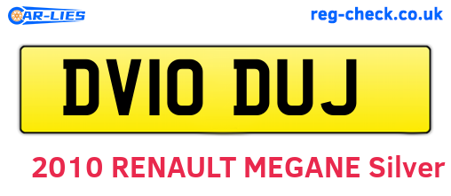 DV10DUJ are the vehicle registration plates.