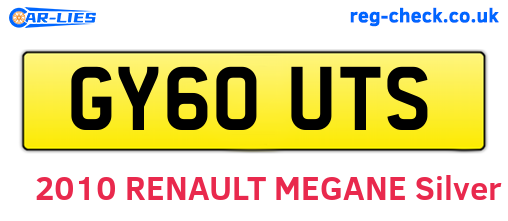 GY60UTS are the vehicle registration plates.