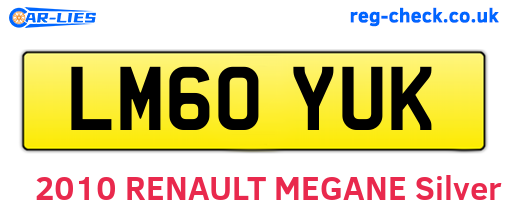 LM60YUK are the vehicle registration plates.