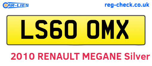 LS60OMX are the vehicle registration plates.