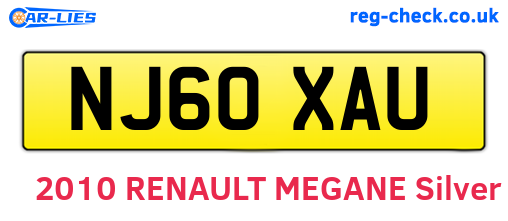 NJ60XAU are the vehicle registration plates.