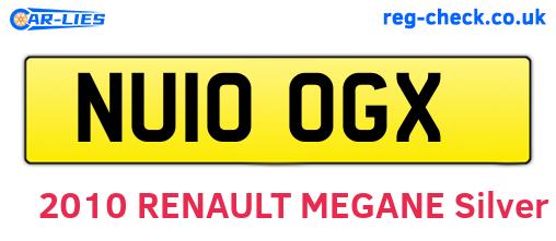NU10OGX are the vehicle registration plates.