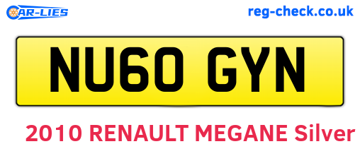 NU60GYN are the vehicle registration plates.
