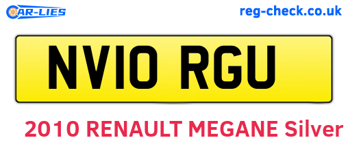 NV10RGU are the vehicle registration plates.