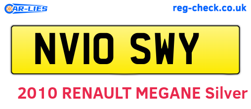 NV10SWY are the vehicle registration plates.