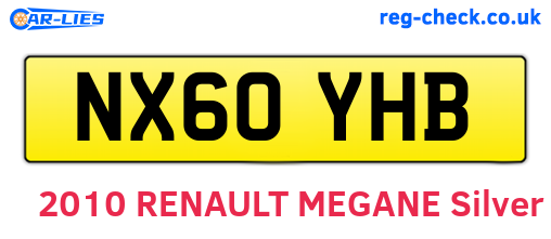 NX60YHB are the vehicle registration plates.