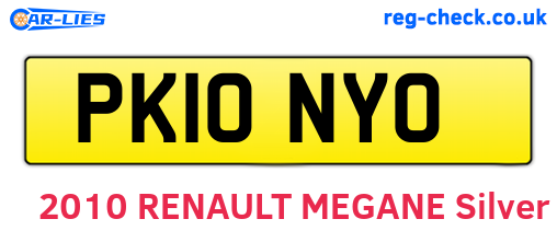 PK10NYO are the vehicle registration plates.