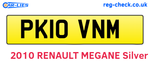 PK10VNM are the vehicle registration plates.