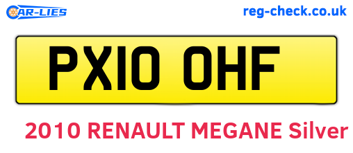 PX10OHF are the vehicle registration plates.