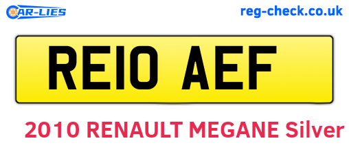 RE10AEF are the vehicle registration plates.