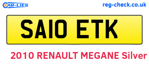 SA10ETK are the vehicle registration plates.