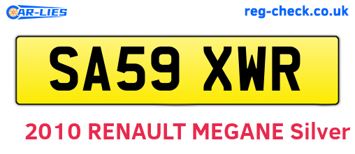 SA59XWR are the vehicle registration plates.