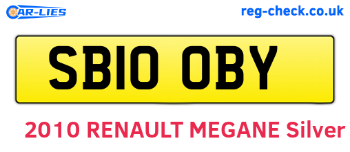 SB10OBY are the vehicle registration plates.