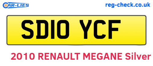 SD10YCF are the vehicle registration plates.