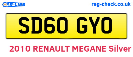 SD60GYO are the vehicle registration plates.