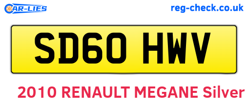 SD60HWV are the vehicle registration plates.