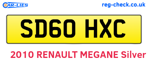 SD60HXC are the vehicle registration plates.
