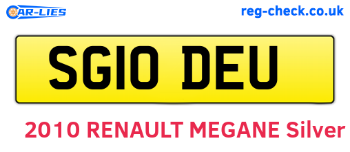 SG10DEU are the vehicle registration plates.