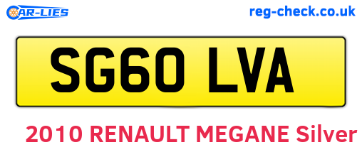 SG60LVA are the vehicle registration plates.