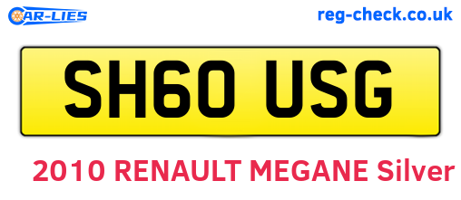 SH60USG are the vehicle registration plates.