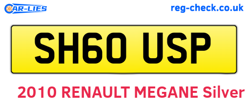 SH60USP are the vehicle registration plates.