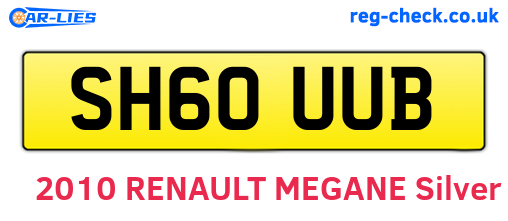 SH60UUB are the vehicle registration plates.