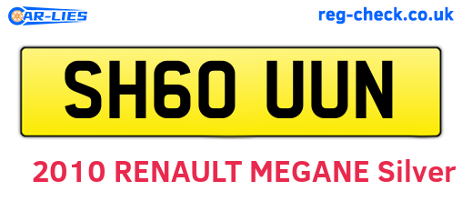SH60UUN are the vehicle registration plates.