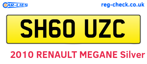 SH60UZC are the vehicle registration plates.