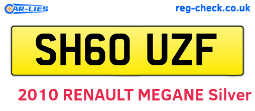 SH60UZF are the vehicle registration plates.