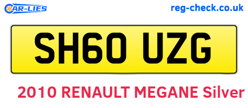 SH60UZG are the vehicle registration plates.