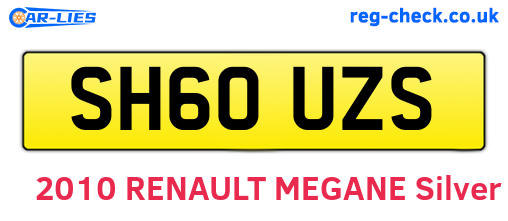 SH60UZS are the vehicle registration plates.