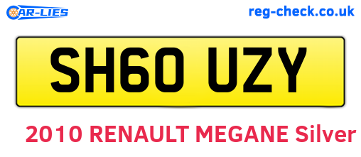 SH60UZY are the vehicle registration plates.