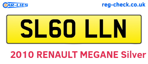 SL60LLN are the vehicle registration plates.