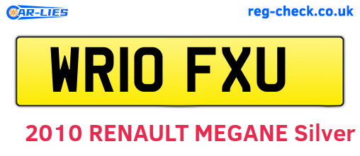 WR10FXU are the vehicle registration plates.