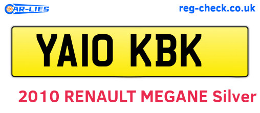 YA10KBK are the vehicle registration plates.