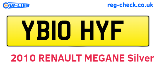 YB10HYF are the vehicle registration plates.