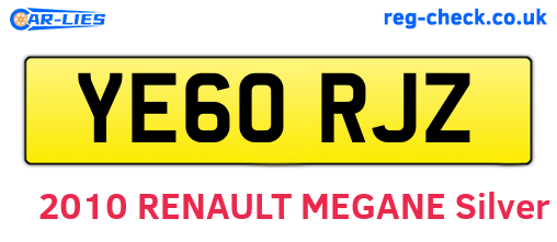 YE60RJZ are the vehicle registration plates.