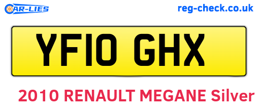 YF10GHX are the vehicle registration plates.