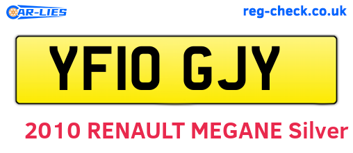 YF10GJY are the vehicle registration plates.