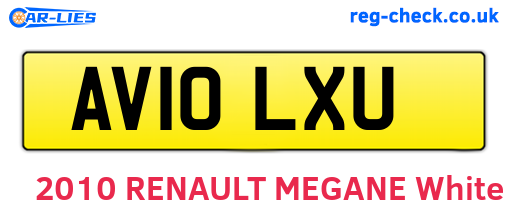 AV10LXU are the vehicle registration plates.