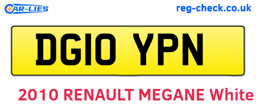 DG10YPN are the vehicle registration plates.